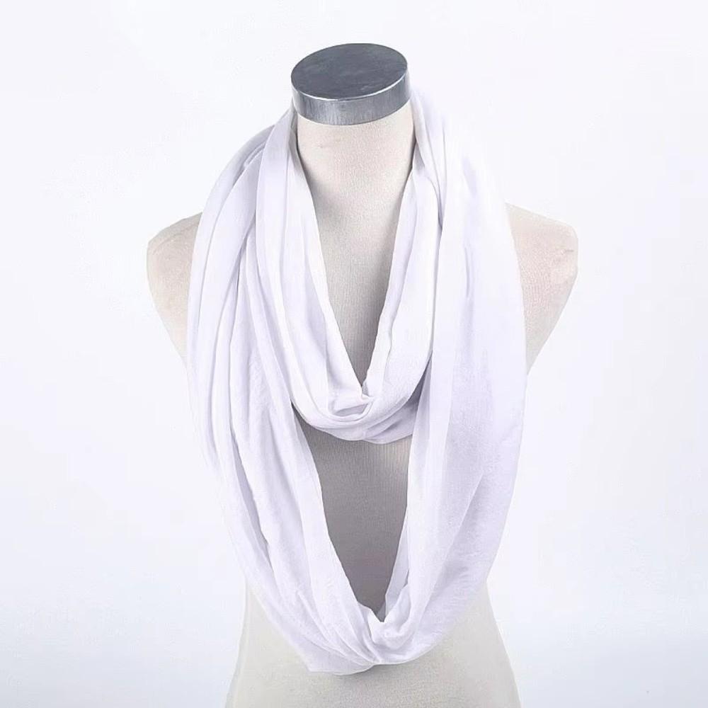 Soft Infinity Scarf Solid Color Loop Scarf Fashion Circle Scarf  for Women