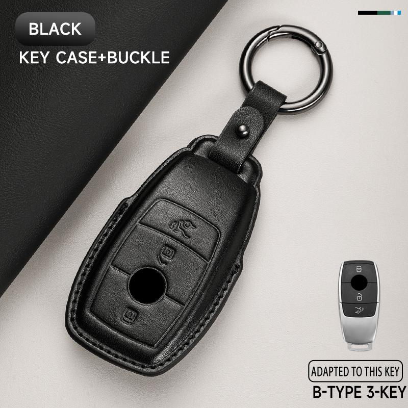 Genuine Leather Car Key Case Cover Key Bag For  Mercedes Benz A C E S G Class GLC CLE CLA GLB GLK GLS Protect Set Accessories