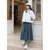 ZIHAN Grey Plaid Pleated A-line Skirt