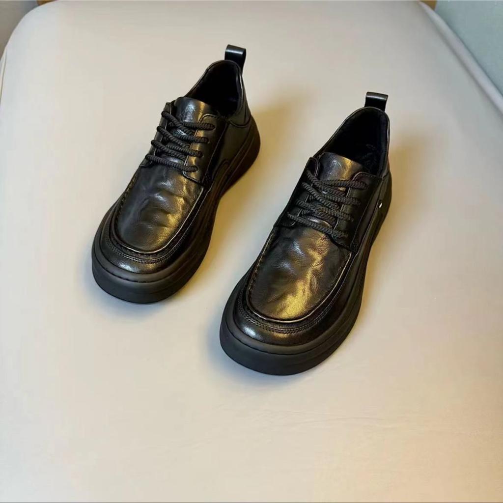 Herrenschuhe 2025 Herbst neue reines Leder Business Casual Slipper bequem runde Zehenkappe Mode vielseitig weiche Sohle Lederschuhe Herren