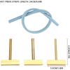 3Pcs T Soldering Iron Tips, 30W/40W/60W Brass Silicon Solder Iron T Tip with Hot Press Stripe for Repair Soft Wire Crystal Screen Strokes Broken
