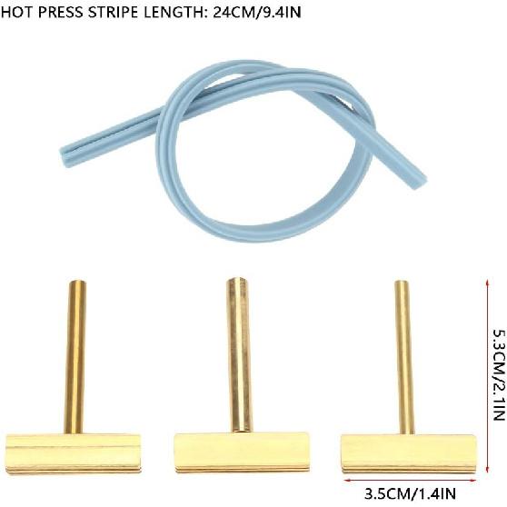 3Pcs T Soldering Iron Tips, 30W/40W/60W Brass Silicon Solder Iron T Tip with Hot Press Stripe for Repair Soft Wire Crystal Screen Strokes Broken