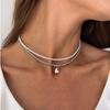 Y2k Necklace Adjustable Heart Pendant Necklace Collarbone Chain Fashionable Light Luxury Jewelry For Daily Wear Evening Events