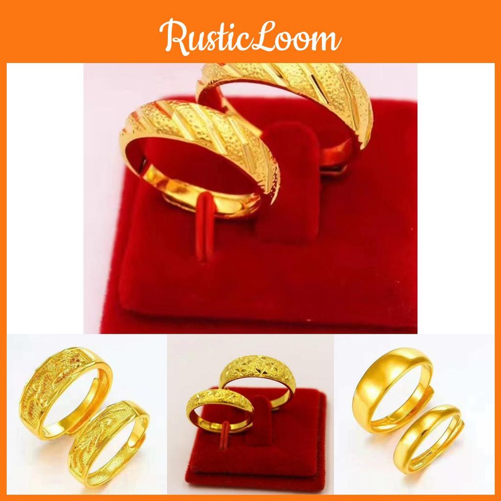Minimalist Gold Plated Copper Couple's Rings With Meteor Shower And Starry Design For Elegant Style
