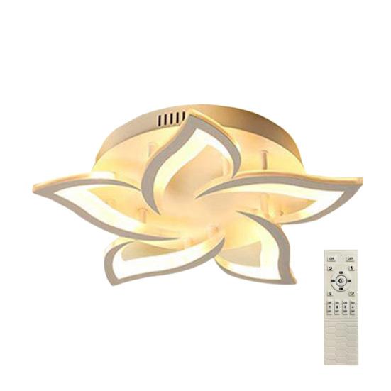 

Регулируемый по яркости потолочный светильник с цветочным дизайном, лампа с регулируемым цветом света и пультом дистанционного управления, современный S