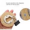Beer Bottle Opener Portable Round Shape Bamboo Opener Fridge Magnet Bar Beverages Gadgets Wedding Home Party Tools