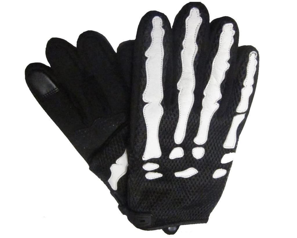 STARKS Bone Mesh Gloves with Skull Design Touch (Smartphone Capability) SG-015 (LL Size)