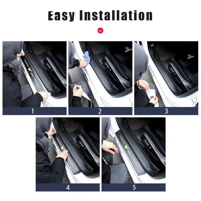 Car Emblem Trunk Bumper Strips Anti Scratch Threshold Strips Sticker For Lincoln Navigator Nautilus Aviator MKZ MKX MKC MKT MKS aqte6