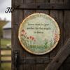 Weatherproof Iron Plaque Round Garden Metal Sign, Retro Distressed Wall Decor, Weather Resistant Decor Vintage Art for Outdoor Courtyard Patio