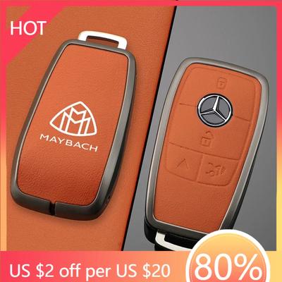 CFZ1 Hot New Zinc Alloy Leather Car Key Cover Case For Mercedes Benz Maybach A C E S G Class GLC CLE CLA GLB GLS W177 W205 W213 W222