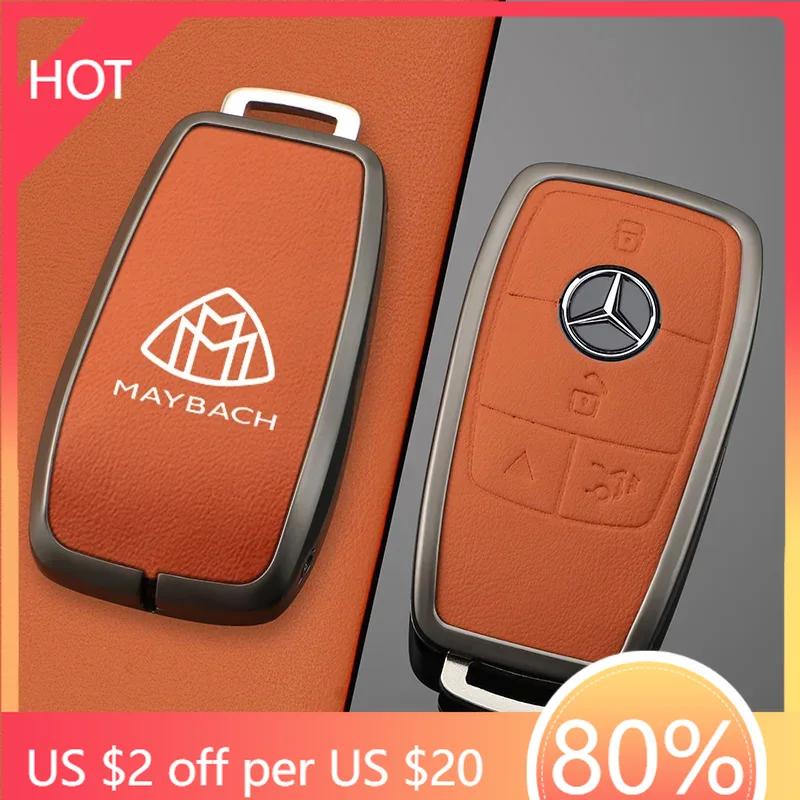 CFZ1 Hot New Zinc Alloy Leather Car Key Cover Case For Mercedes Benz Maybach A C E S G Class GLC CLE CLA GLB GLS W177 W205 W213 W222