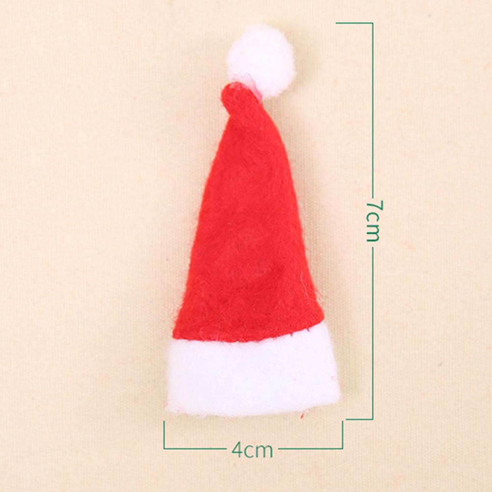 10pcs Christmas Hats Lollipop Covers Non-Woven Reusable Festive Tree Decor Party Centerpiece Table Decoration Ornaments Pendant