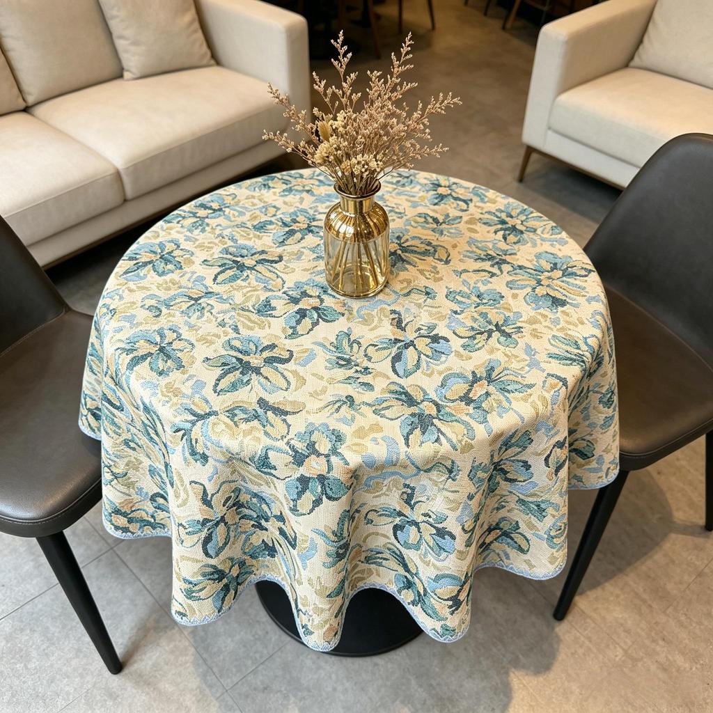 Kitchen Dining Home Ornament All Purpose Cotton Small Round Fabric Tablecloth