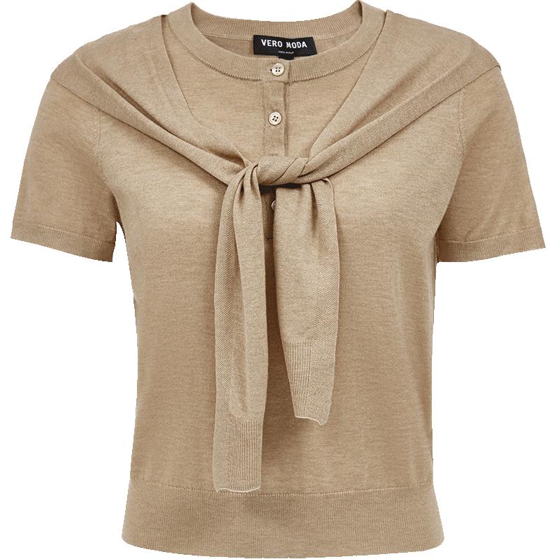 VEROMODA Autumn Wool Blend Faux Two-Piece Knit Top