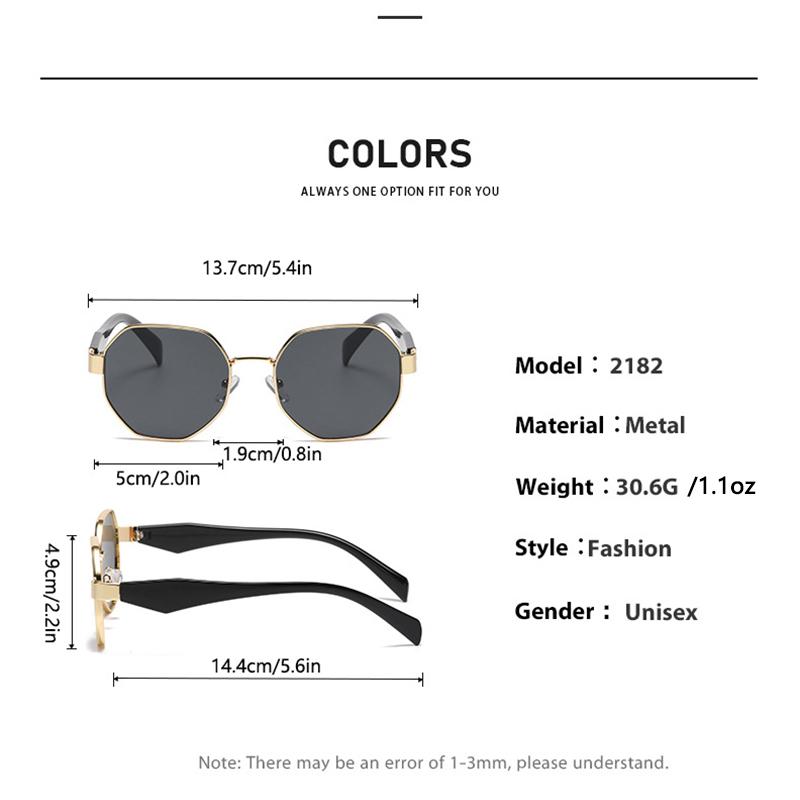 New Model Sunglasses - Sophisticated Style, Feminine Personality, Modern Square-shaped Multi-sided Metal-framed Sun Glasses 2401