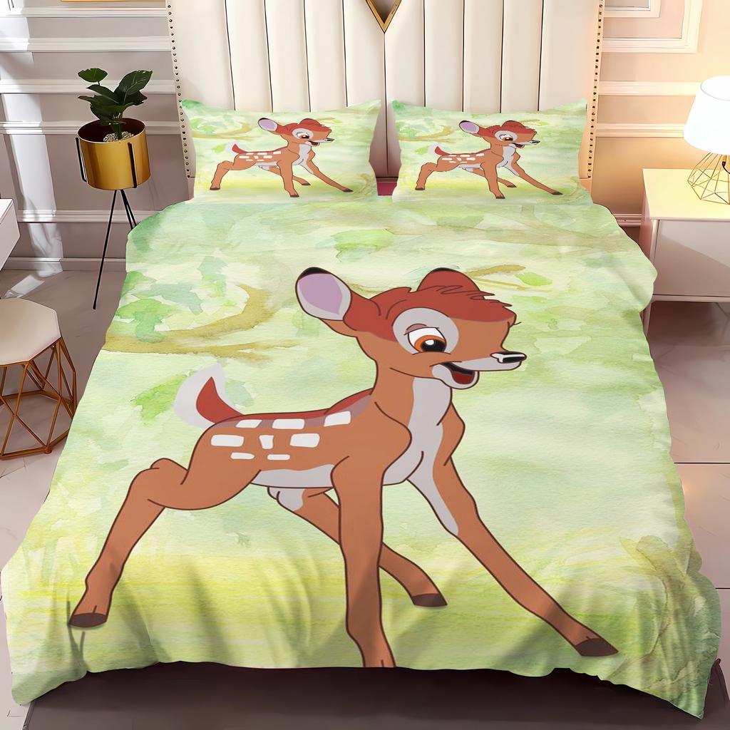 Bambi Anime Casa Camera da Letto Coperta Materiale in poliestere nordico adatto a bambini e adulti set da 3 pezzi