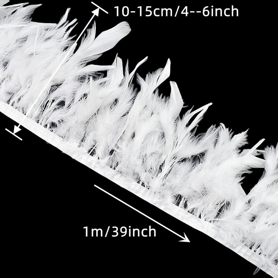 100CM Multi-Color Feather Trim | Pre-Punched Holes DIY Supplies for Lampshades, Christmas Trees & Boho Wedding Arches