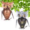 Solar Owl Decorative Night Light IP65 Waterproof Iron Hollow Out Lantern Auto On/Off Retro Owl Night Lamp for Patio Yard Pathway