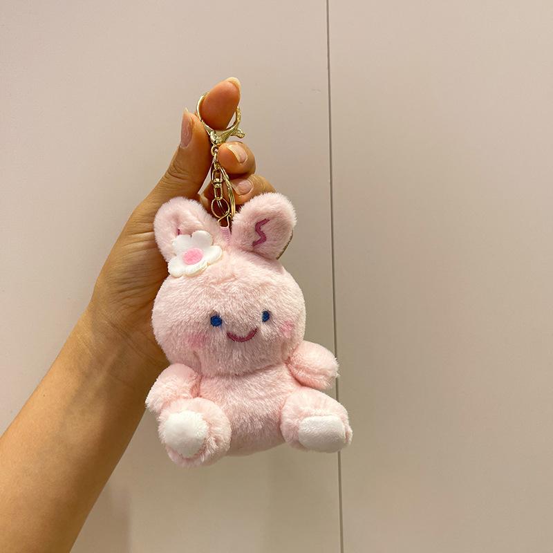 Cartoon 4-inch Pendant Keychain Atmosphere Doll Cute Rabbit Backpack Accessories Grab Machine Doll Boutique