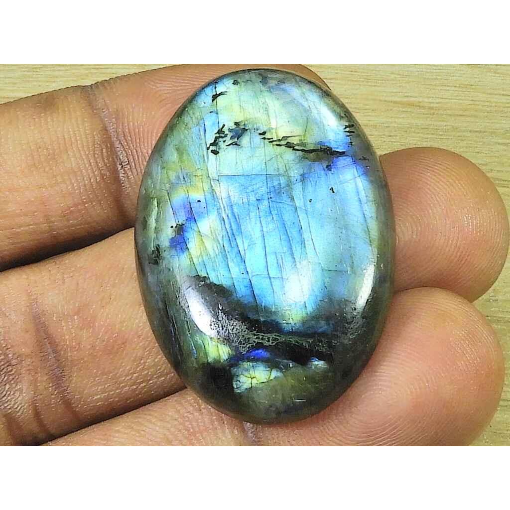 26X38X8MM Natural Labradorite Oval Crystal Cabochon Loose Gemstone 70Cts. SK-3338