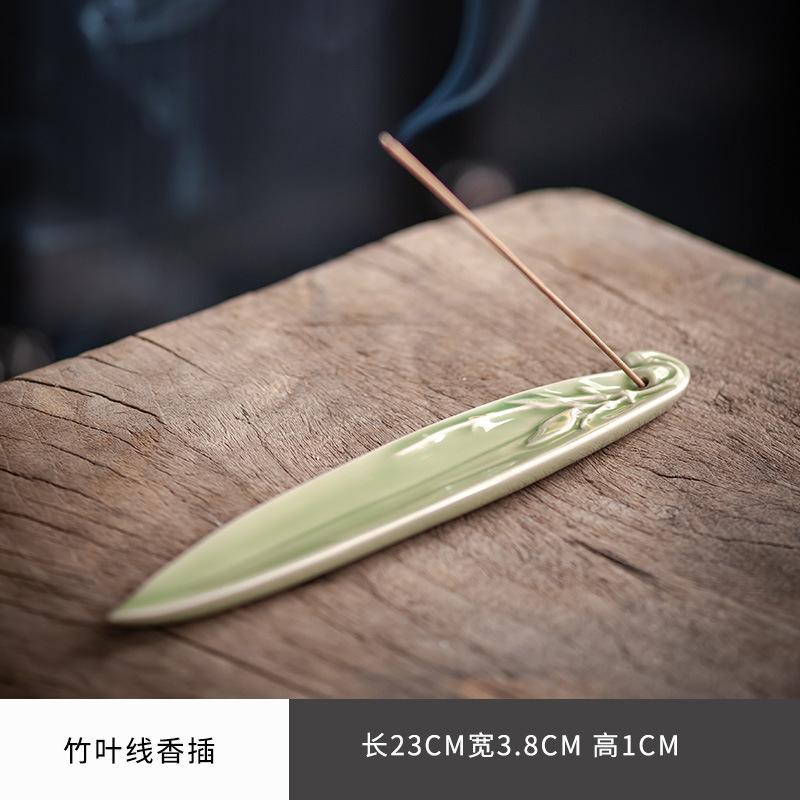 

Вставка для благовоний в виде бамбукового листа в китайском стиле, внутренняя курильница для благовоний, держатель для курильницы с ароматом дыма, подставка для чайной комнаты в стиле дзен