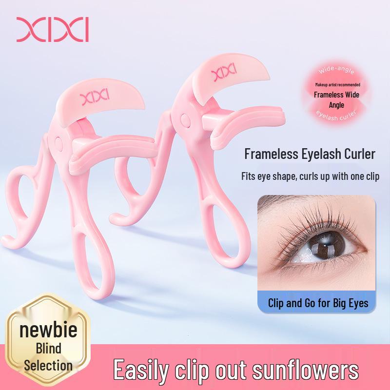 Xixi Frameless Wide-Angle Eyelash Curler: Natural Curl, Long-Lasting Set, Pinch-Free Eyelash Tool for Makeup Artists.