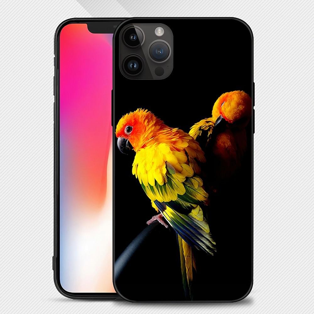 

Чехол для телефона с изображением попугая для iPhone15 14 13 12 11 Pro Max Mini X 7 8 Мягкий чехол iPhone12PROMAX