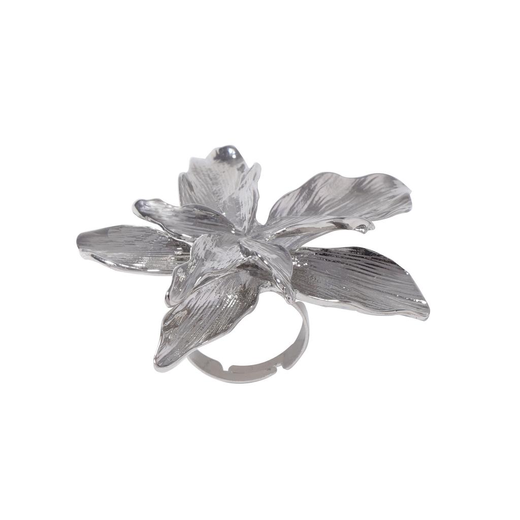 European and American style exaggerated flower fashion simple wind live ring temperament floral niche design high-end women's models