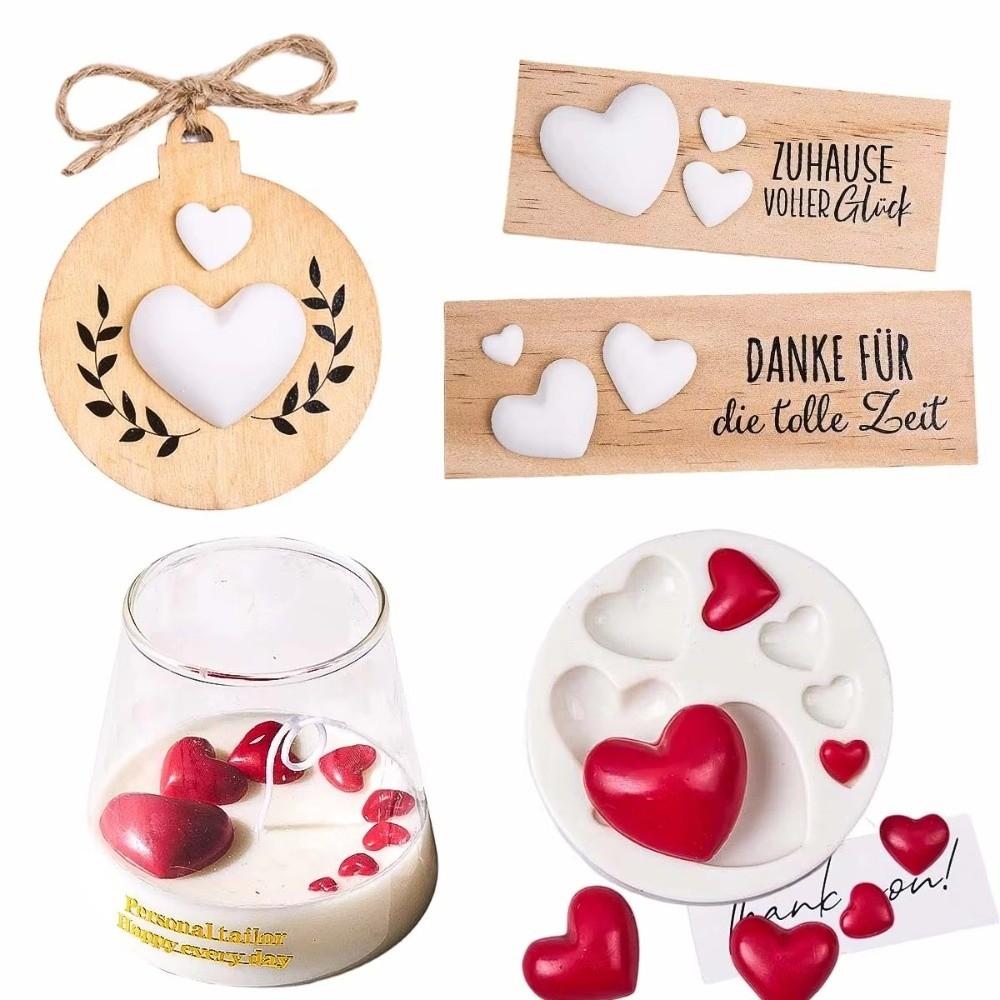 Cake Topper Mold 8 Cavity Silicone Mold Silicone Anti Stick Heart Mold Easy Demold Soft Fondant Mold Fondant Decoration