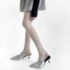 Women Japanese Style Jk Lolita Bow Lace Mesh Thin Pantyhose