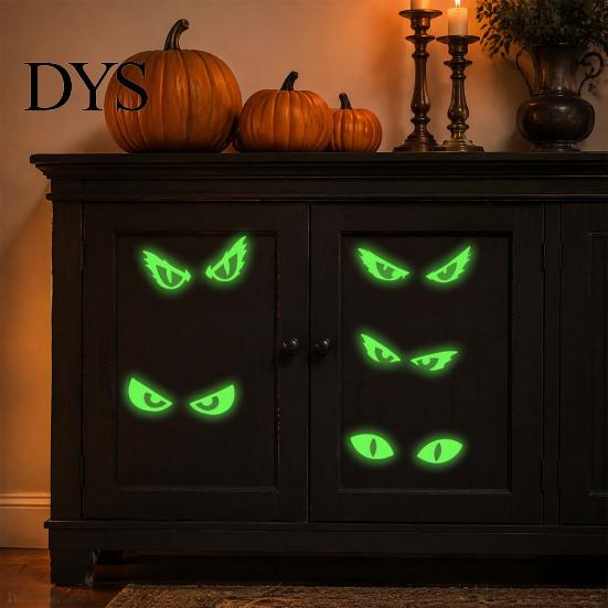 Indoor And Outdoor Party Supplies Luminous Cat Eye Window Sticker, Glow in The Dark Peeping Eyes Waterproof PVC Murals Decal, Creative Wall