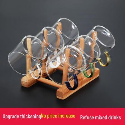 Heat-Resistant Glass Tea Cup with Handle - Household Gongfu Style, Transparent and Thickened for Individual Use
