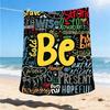 1pc Inspirational Quotes Print Outdoor Blanket, Lightweight Polyester,
