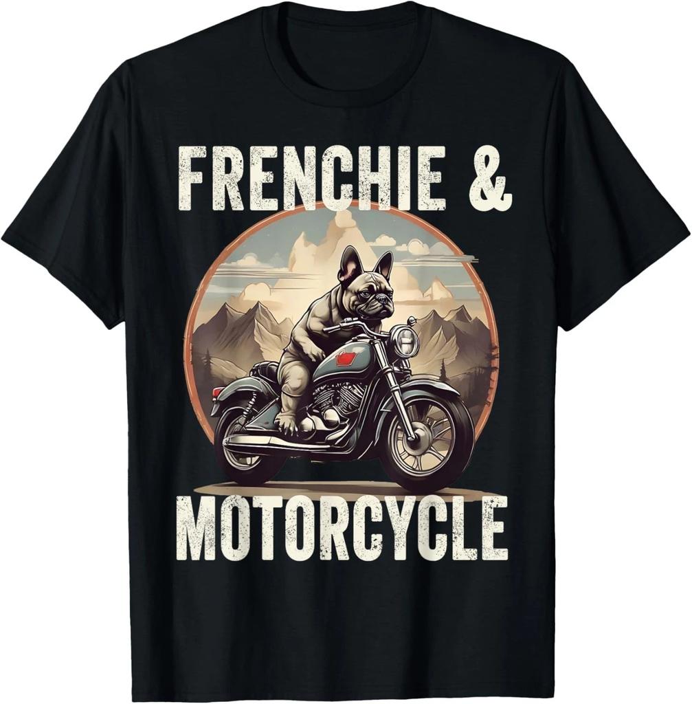 Frenchie And Motorcycle Dog Lovers Funny French Bulldog Gift Unisex T-Shirt