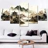 5 Pieces Nuture Canvas Picture Print Vintage Japan Landscape Home Decoration Poster Painting For Living Room Wall Artwork Mural