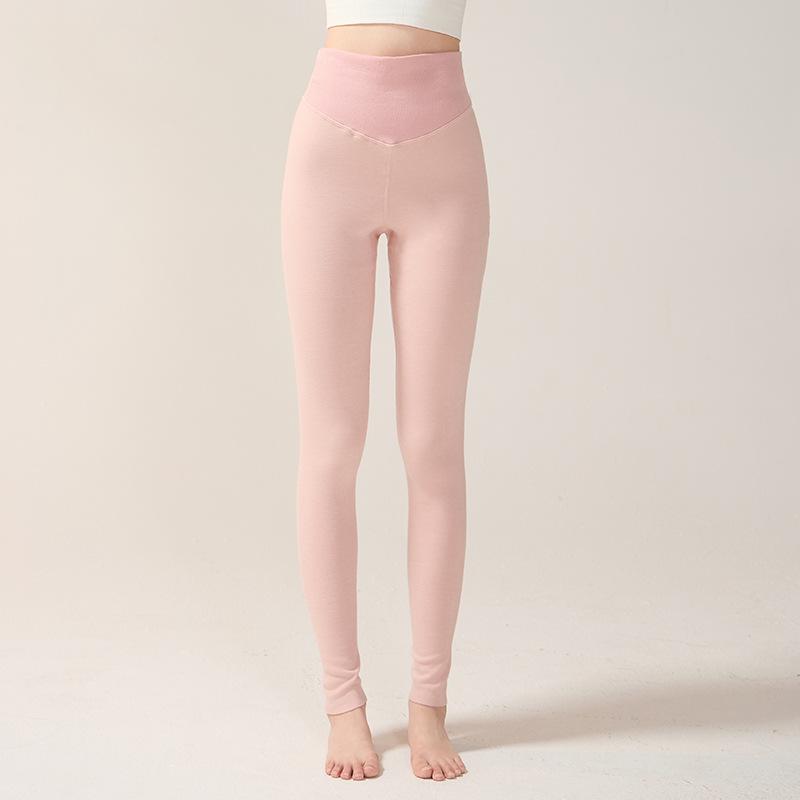 Women's High-Waisted Cashmere Silk Thermal Pants with Antibacterial Fleece Lining