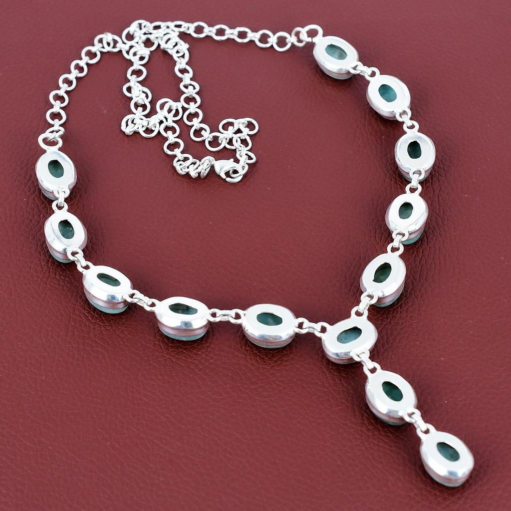 Amazonite necklace 925 sterling silver necklace adjustable chain necklace top quality gemstone jewelry handmade necklace anniversary gifts