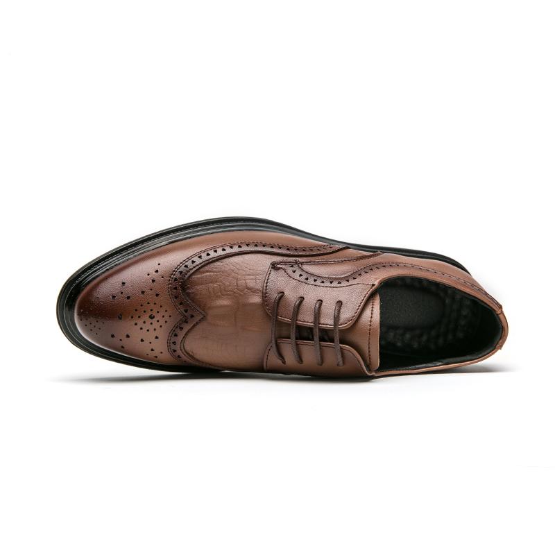Chaussures en cuir décontractées pour hommes, style britannique, à bout pointu
