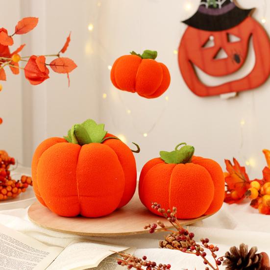 Plyšový dýňový polštář 3D simulovaná dýně polštář na pohovku měkká oranžová dýně domácí dekorace na Halloween Den díkůvzdání dětský dárek