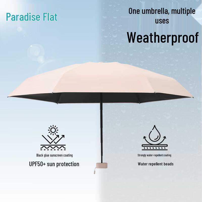 Tiantang Lightweight Anti-UV 5-Fold Flat Sun Umbrella