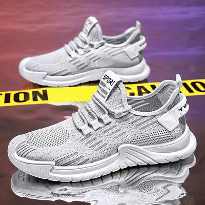 Spring New Men's Fly-woven Sneakers Breathable Mesh Lightweight Men's Outdoor Running Shoes Men's Shoes