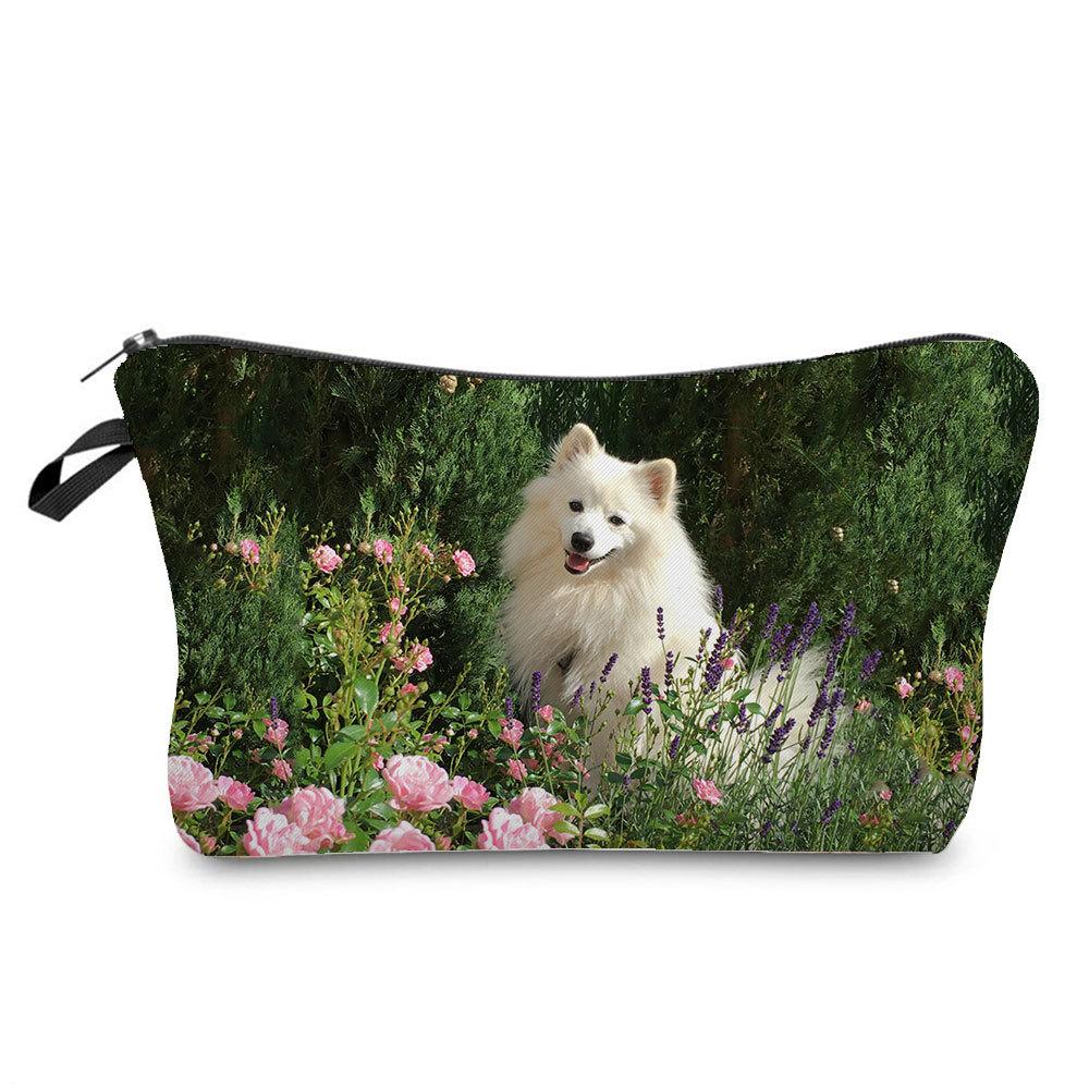 Women Dog Print Cosmetic Bag Toiletries Organize Travel Storage Case 6873