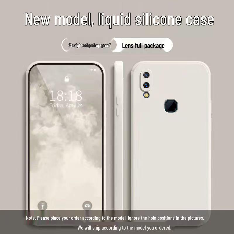 Compatible with Vivo X21 Rear Fingerprint, Solid Color Rubik's Cube Design, Liquid Silicone, Drop-Proof, All-Inclusive Soft Case
