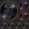 Schädel-Kopf-Vinyl-Schallplatten-Wanduhr im Alter von Skelett-Kopf-Wanduhr, Skelett-Vampir-Männer, Halloween-Dekor, Wandbehang-Uhr
