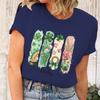 Vintage St. Patrick's Day T-Shirt Women Lucky Four Clover & Floral Short Sleeve Tee Girl Lucky Clover Festival Casual Tops