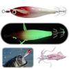 Luminous Artificial Squid Hook Horizontal Prawn Hook 80mm Wood Shrimp Cuttlefish Hard Bait for Cuttlefish Sea Fishing