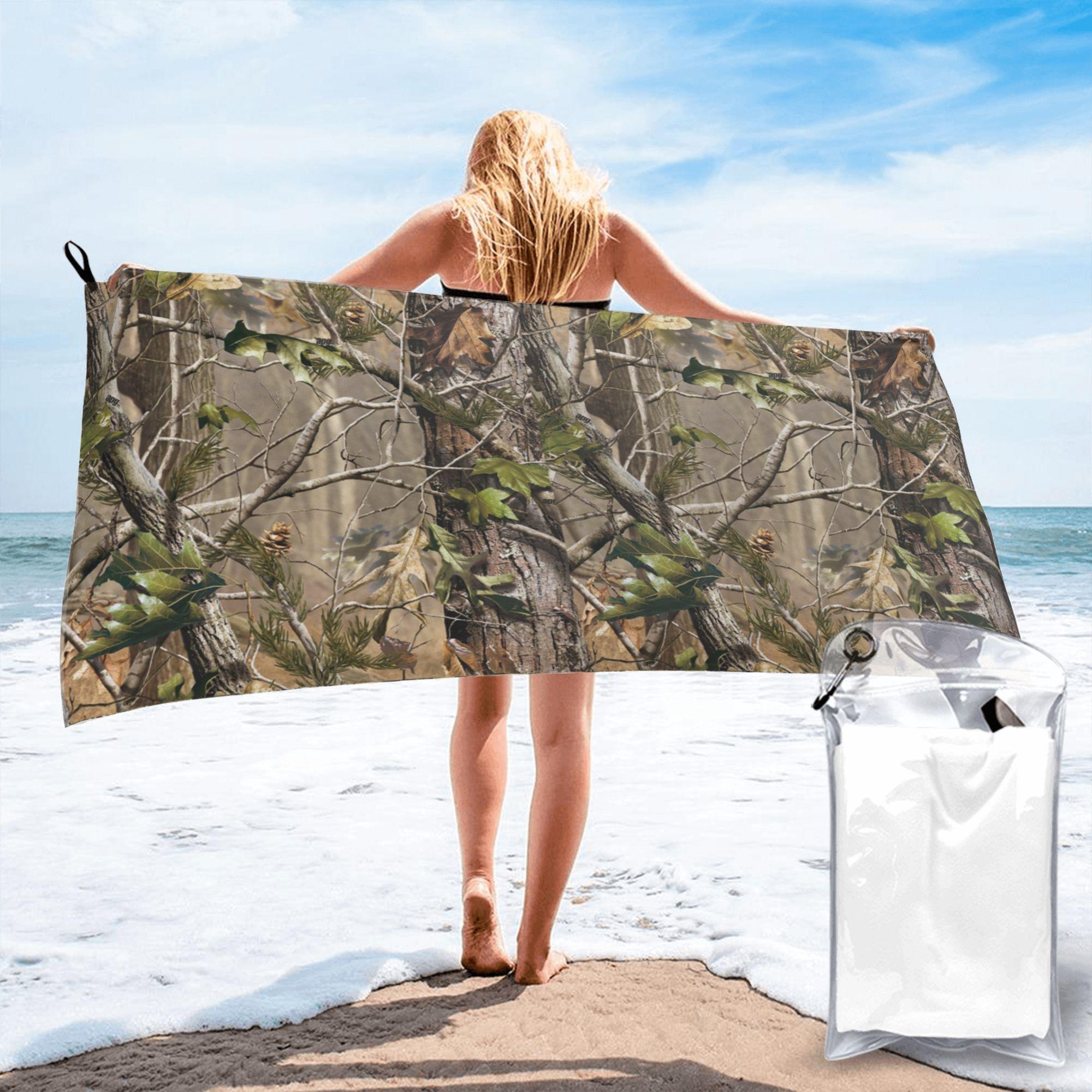 Real Tree Mossy Oak Beach Towel Soft Microfiber Quick Dry Absorbent Quick Towels For Pool W40*H60(CM)