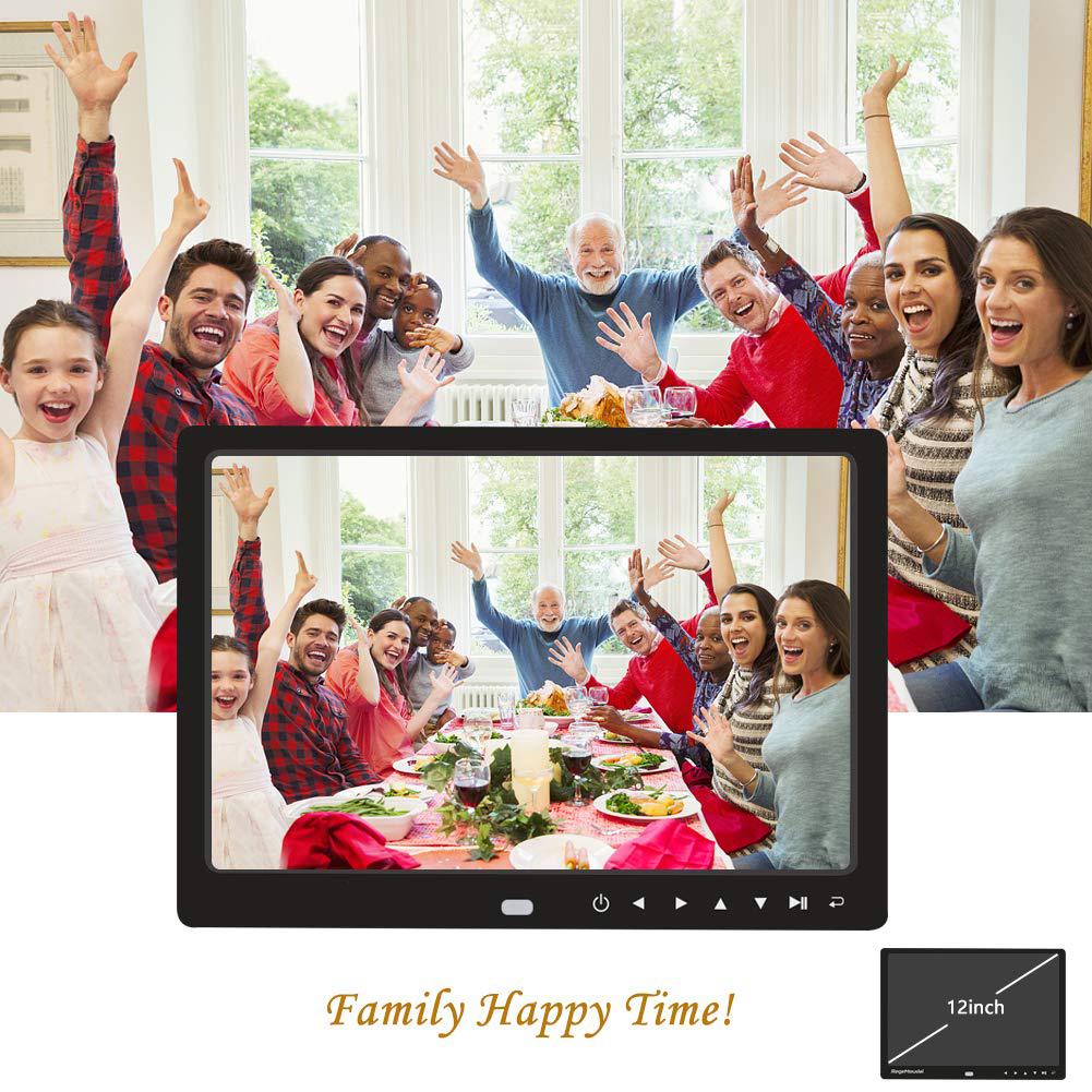 12 Inch 1080P HD Digital Photo Frame with Remote Control Support 32G SD and USB for Pictures and Videos