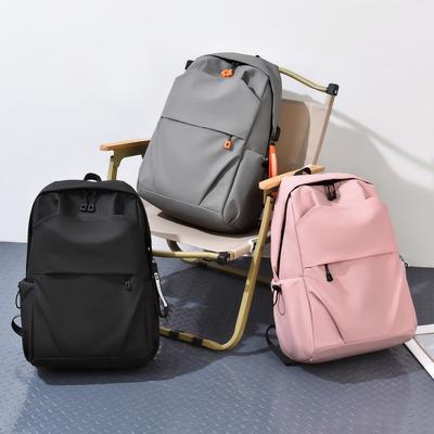 Simple Solid Color Backpack,large Capacity Laptop Bag, with USB and Headphone port,Suitable for Commuting,GoingOut,AndTraveling