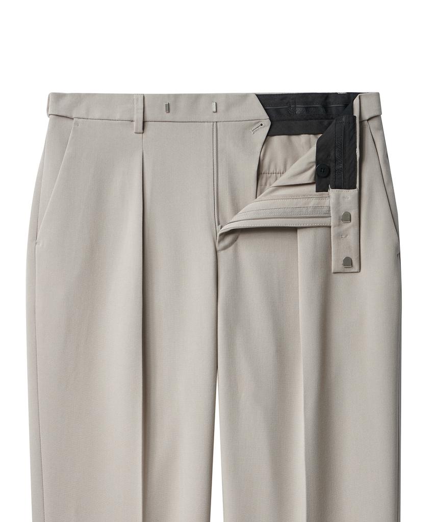 Musinsa Standard Reverse One-Pleat Wide Hidden Banding Slacks [Light Beige]